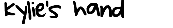 Kylie's hand font preview